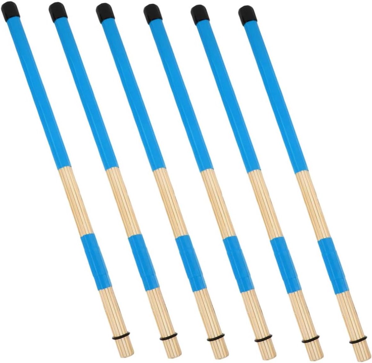 Houten Drumborstels - Percussie Borstels - Muziek Maken - Set van 3 stuks - 40 cm - Blauw
