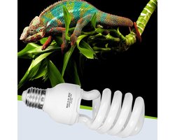 UVB Reptielenlamp - Terrariumlamp Warmtelamp - Reptielen Gezondheid - Nabootst Zonlicht - 26 Watt - Wit