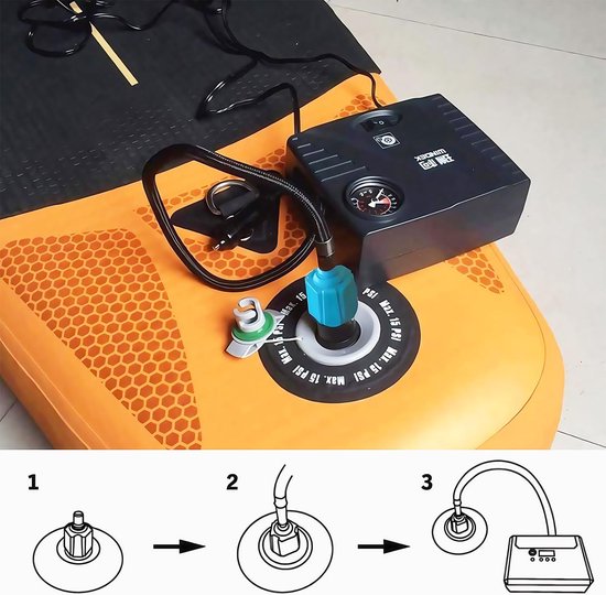 Ventieladapter Opblaasbaar - Pomp Mondstuk - Watersport Gear - Complete Set 4 Sproeiers - 15 x 9 x 2 cm — afbeelding 5