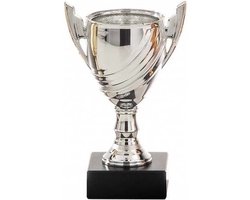 Zilveren trofee beker - prijs - H13 cm - Sportprijs