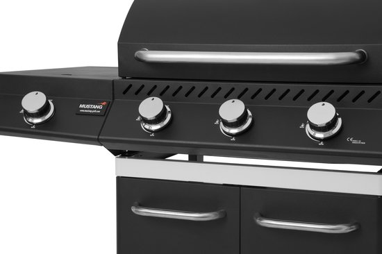 Mustang Gasbarbecue Knoxville 3+1 - met 3 Branders en Zijbrander - 12,8 kW - Gietijzeren Grillrooster van Mustang — afbeelding 2