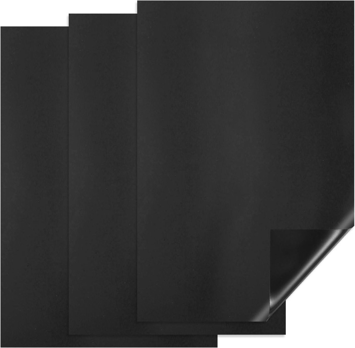 Magnetisch Drooguitwisbaar Whiteboard voor Koelkast - 3 Stuks 30x20cm - Herbruikbaar Keuken Planner en Organizer voor Kantoor en Thuisgebruik, Zwart