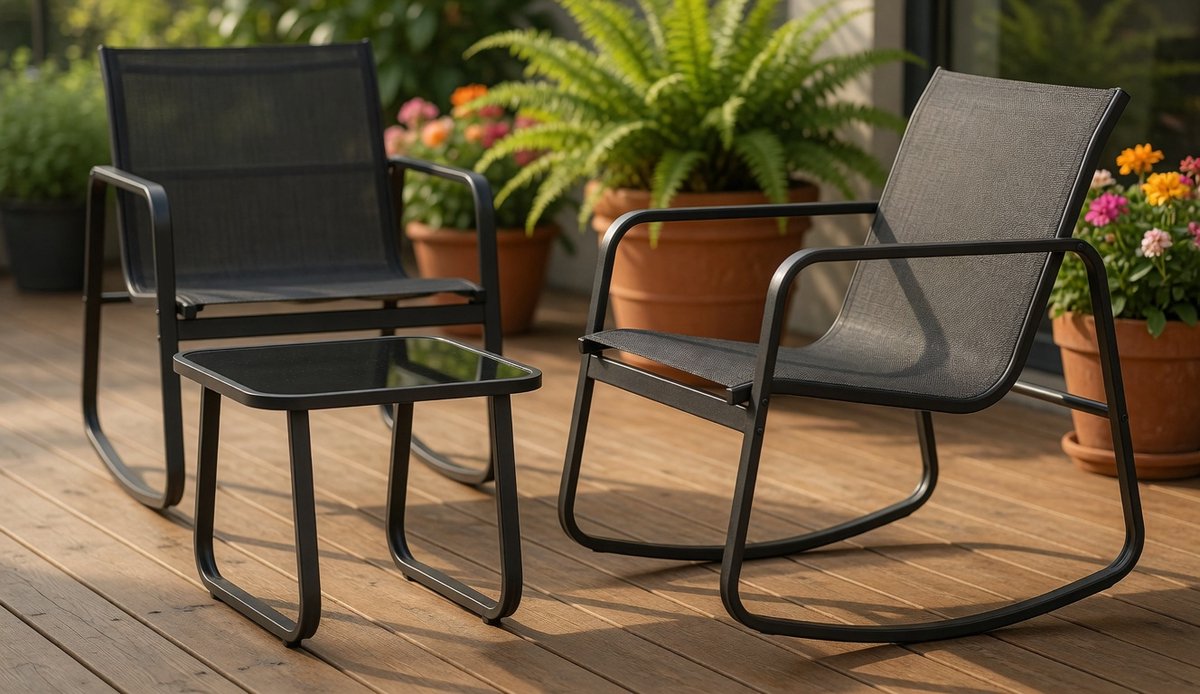Luxe Poly Rattan Tuinset – Weerbestendig – Zwart – Industrohome