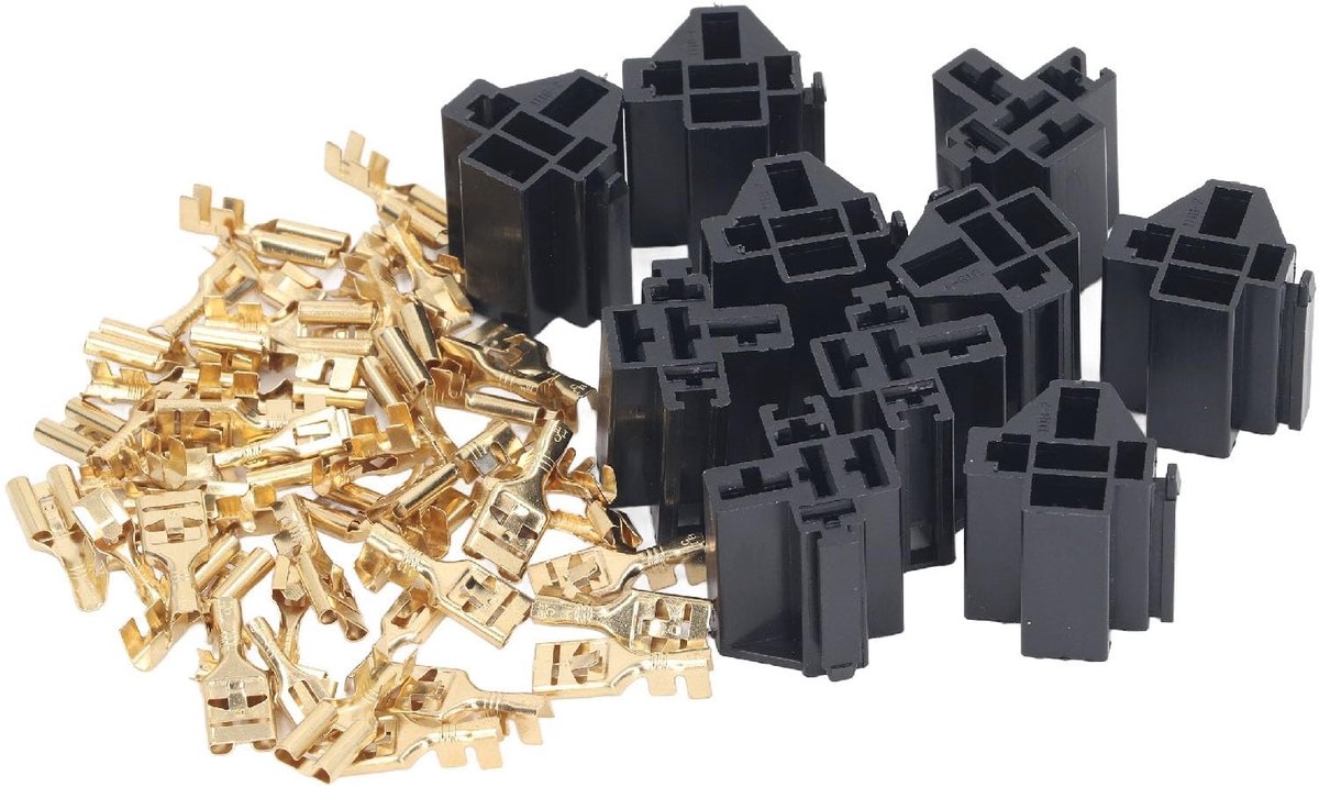 aladdien - Relay Connector Kit - 10-delig - Hoogwaardige 5 Pin 12V Connector - Inclusief 30 Terminalen - Geschikt voor Auto's en Vrachtwagens - Betr...