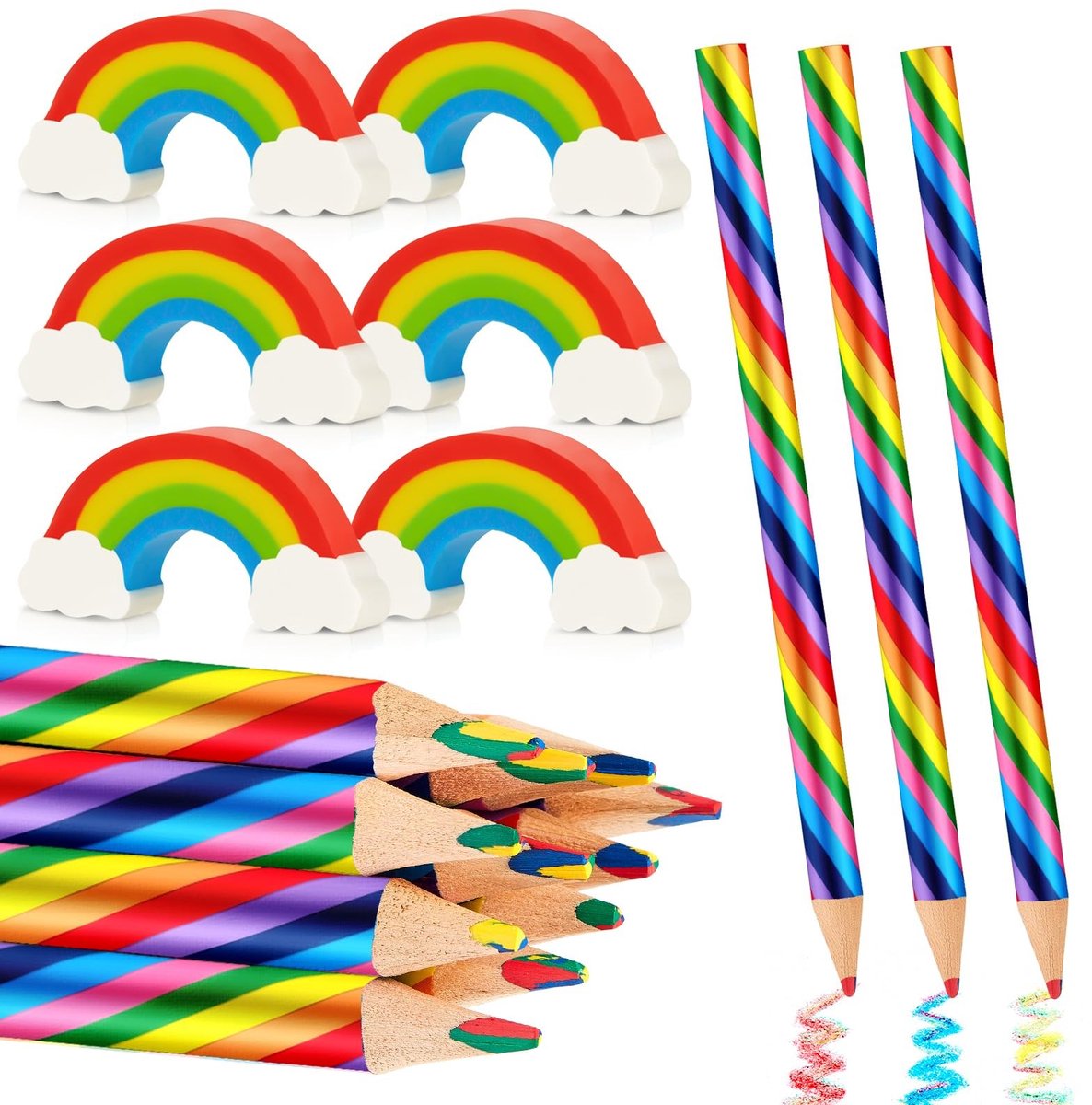 aladdien - Tenare 12 Regenboogkleurpotloden - Kunstzinnig Schrijven - Zacht en Flexibel - Kantoor en Thuis - Creatieve Schrijfwaren - Ideaal voor Vo..
