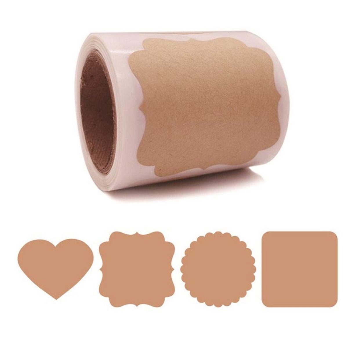 aladdien - 100 Stuks Kraftpapier-Etiketten Stickers - Handgemaakte Bakstickers - Voor Jampotten en Glazen Flessen - Perfecte Decoratie - Geschikt vo..