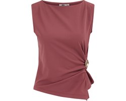 WE Fashion Dames jersey singlet met zilveren accent