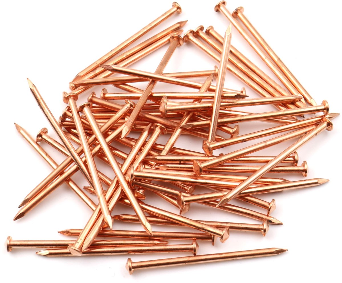 SolidChoice - ijzeren spijkers - kegelkop - 50 stuks - 2,0 x 41 mm - scherpe nagelpunt - ideaal voor isoleren - verkoperd