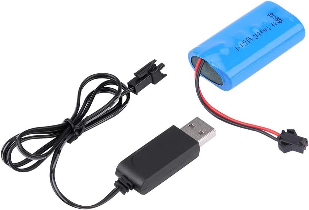 Oplaadbare Lithium-Ion 1450 500mAh 7.4V Batterij met USB-kabel voor RC Auto's en Modelbouw