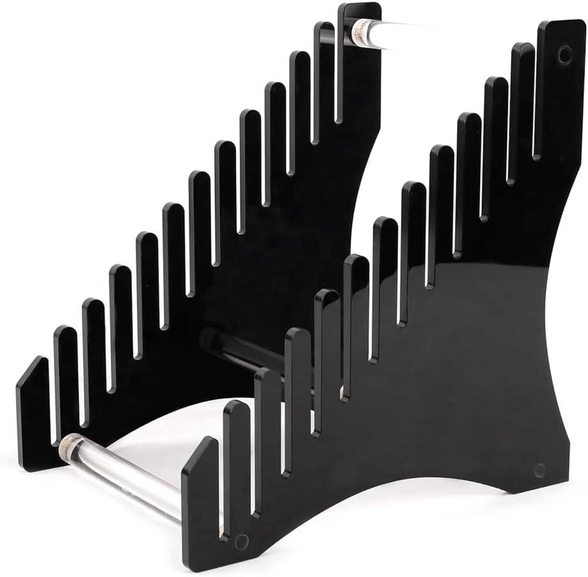 Platenhouder Vinyl - Platenstandaard Organizer - Platen Presenteren - Doorzichtig Acryl - 25 x 25 x 4 cm - Zwart
