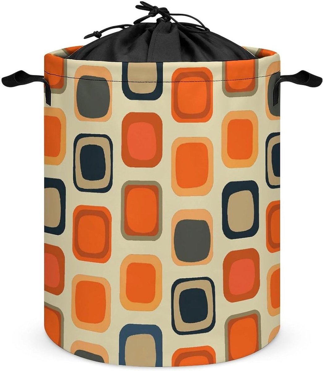 Wasmand - Kledingmand Opbergmand - Kleding Opbergen - Waterdicht Oxford Doek - Groot - Oranje