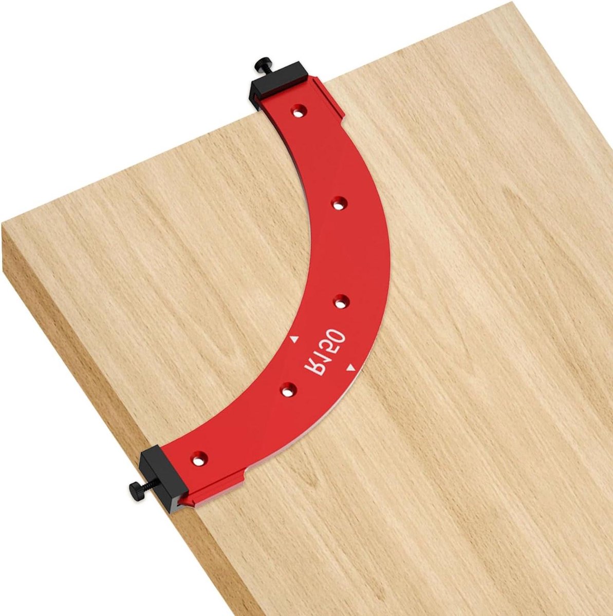 Hoek Radius Sjablonen - Router Sjabloon Hoek Mal - Meubelranden Afronden - Aluminium Legering - R150 - Rood