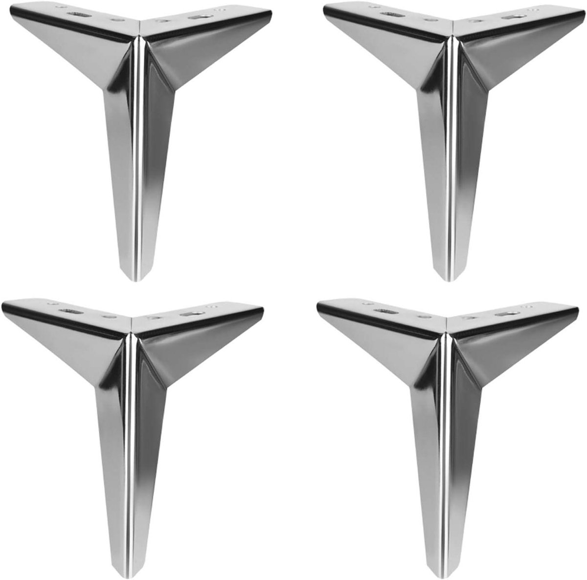Metalen tafelpoten - Meubelsteunen Bankpoten - Meubels Stabiliseren - Sterk Draagvermogen - Set van 4 - Zwart Goud Zilver