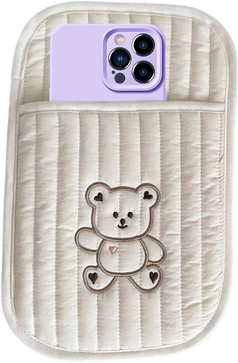 Bed Organizer Tas - Nachtkastopslag Opbergtas - Babykamer Organiseren - Meerdere Vakken - 36 x 26 cm - Grijs