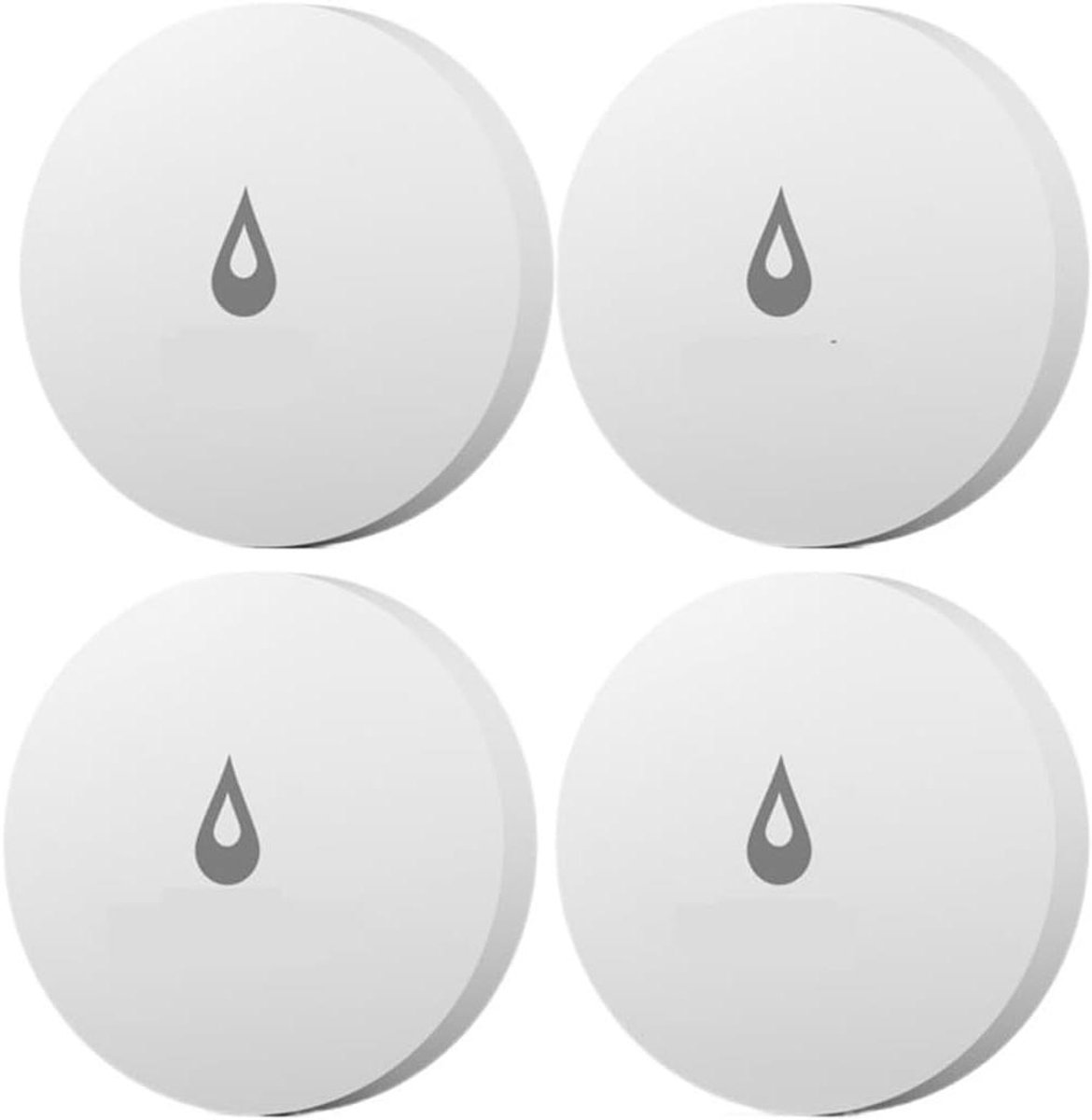 Waterlekkage Sensor - Waterdetector Lekdetector - Huis Beveiligen - Real-time Detectie - 53x53x21mm - Wit