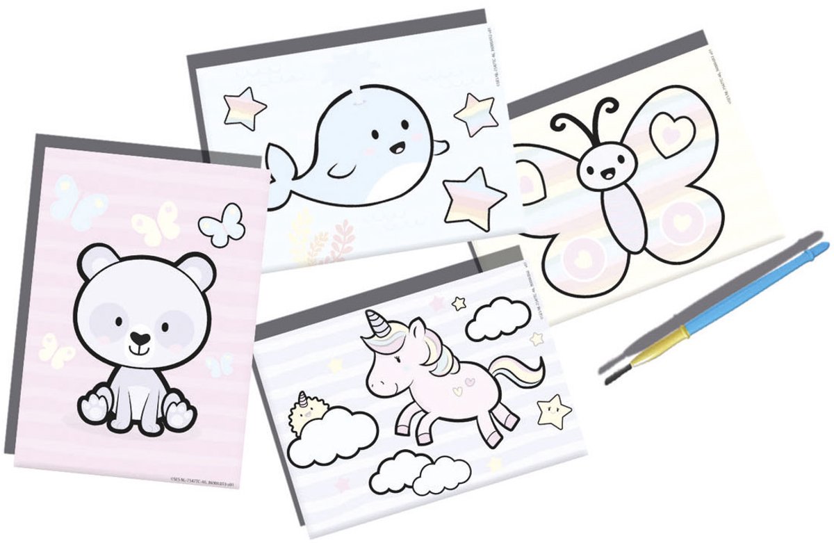 SES Creative - My First - Kleuren met water - Fantasie dieren – Verven - zonder geknoei - inclusief 4 kleurplaten en kwast - steeds opnieuw te gebruiken – 1 tot 4 jaar — afbeelding 4