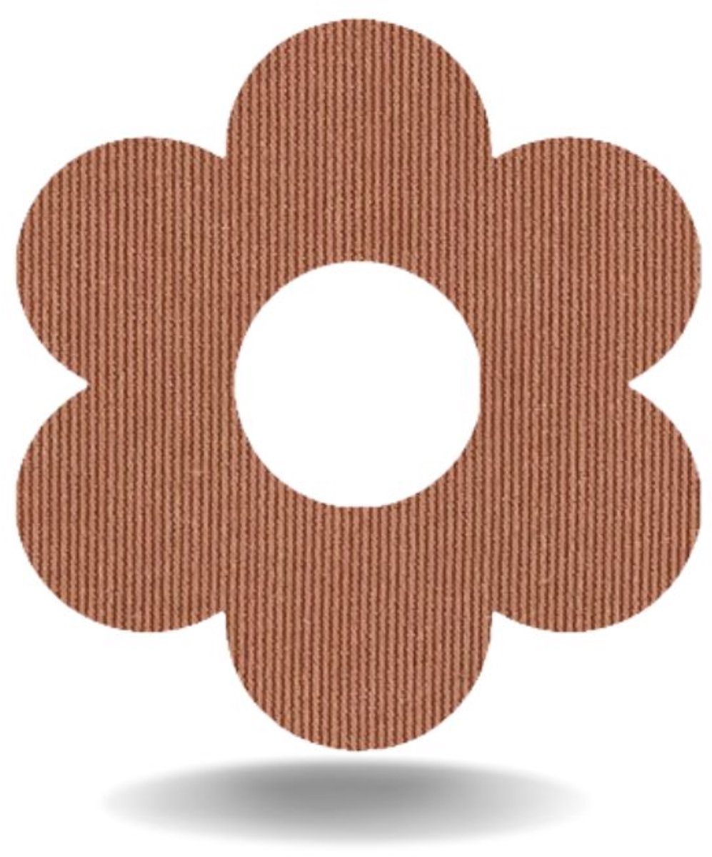 tinsulin - fixtape sensorpleister bloem ringpleister voor Simplera sensor - Dexcom G7 - Freestyle Libre 2 - beige - set van 20 stuks