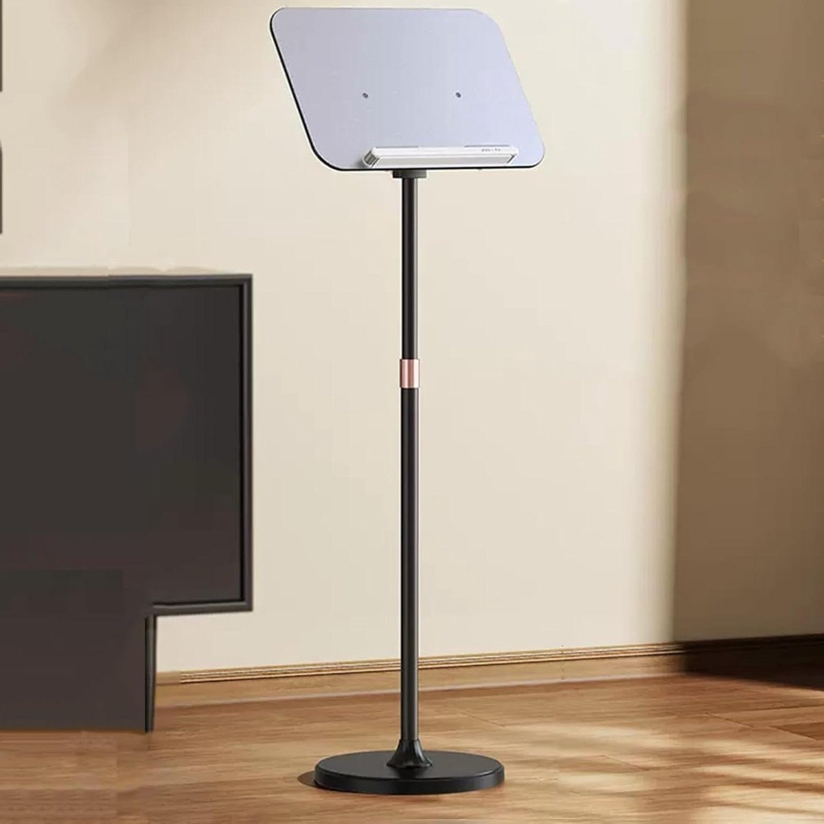 Lezenaar - Podium standaard - Presenteren - Verstelbare hoogte - 39x67.5x93-140cm - Wit
