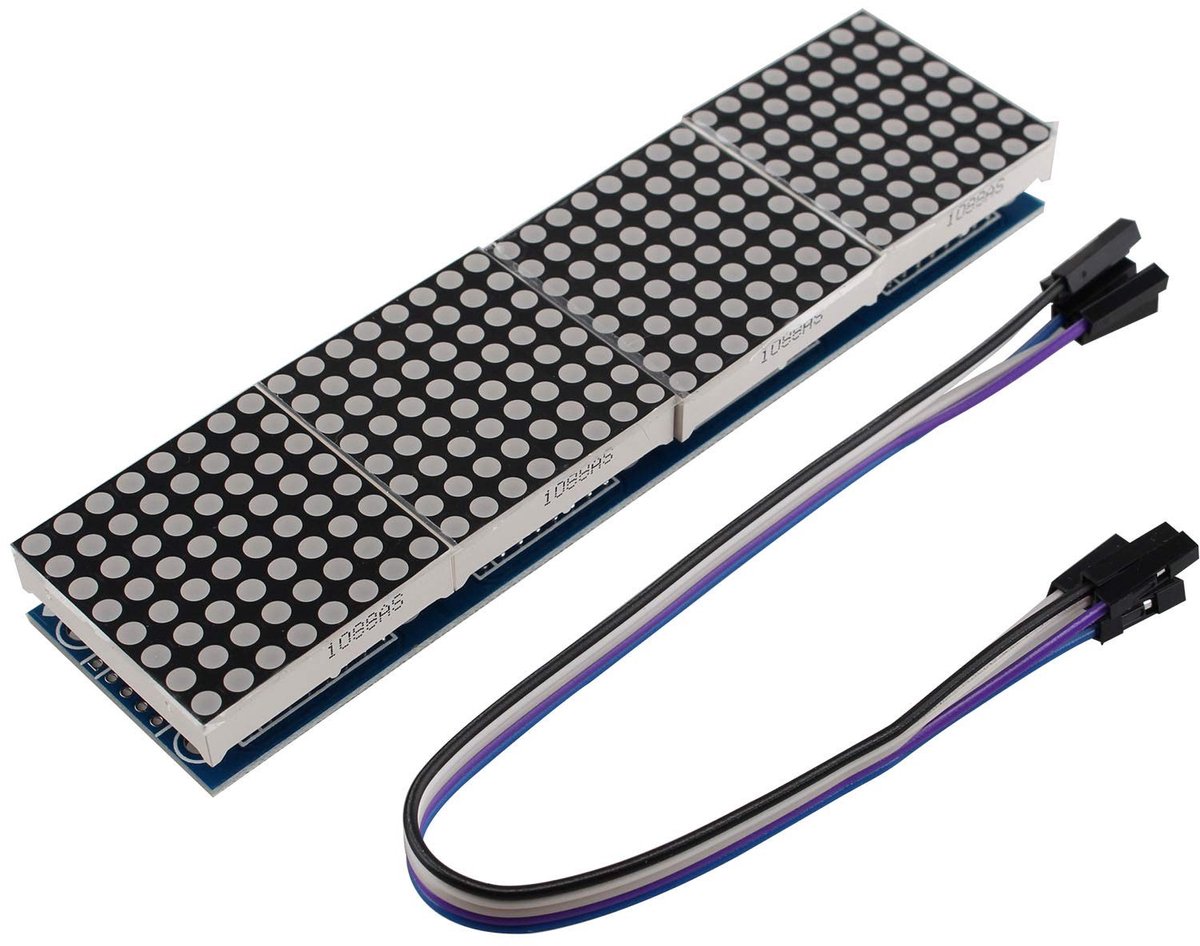 aladdien - Dot Matrix Module - Rood LED display - 4-in-1 DIY kit - Voor Arduino - Geschikt voor projecten - Inclusief accessoires - 7219