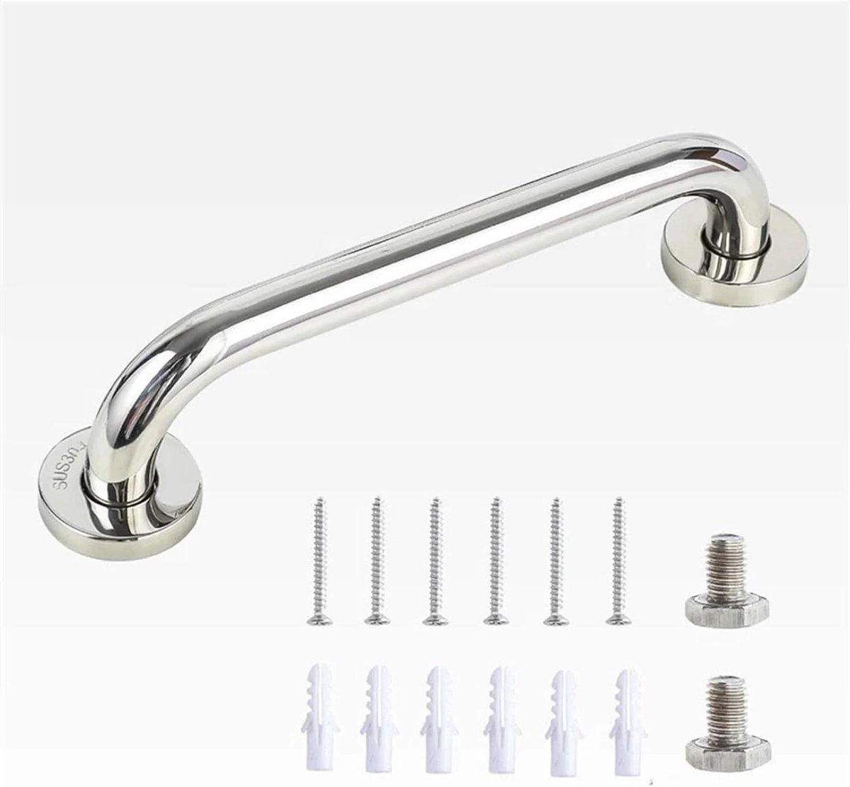 Badkamer Wandgreep - Veiligheidsbeugel Leuning - Voorkomt Uitglijden - Roestvrij Staal - 40 cm - Zilverkleurig