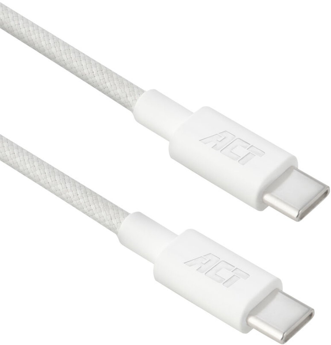 ACT USB 2.0 240W laad- en datakabel USB-C naar USB-C, wit, 2 meter AC3085