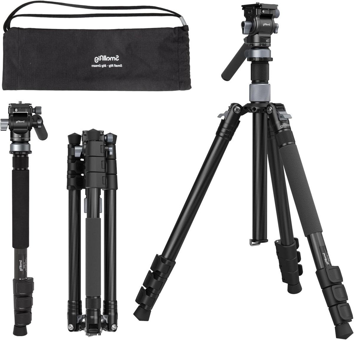 Lichtgewicht Carbon Fiber Reisstatief van 63 inch met Snelle Ontgrendeling en Niveauer voor Foto en Video, Maximaal 4kg Belastbaar
