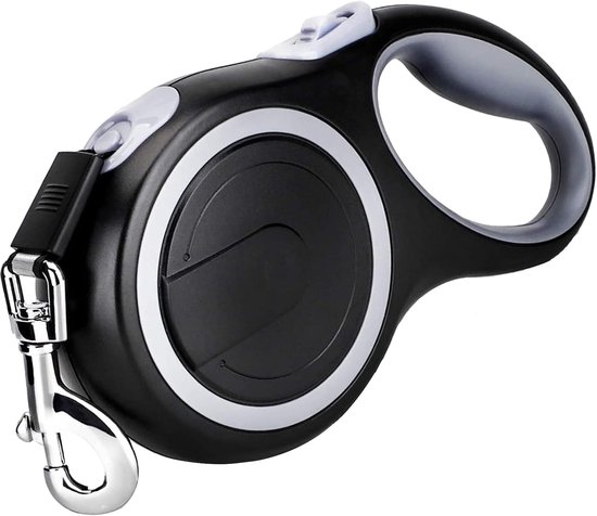 Retractable Dog Leash - Heavy Duty Dog Leash - One-Handed Brake - Anti-Slip Rubberized Handle - Strong Nylon Tape 8 Meter - 1 Stuk - Voor Grote En Medium Honden
