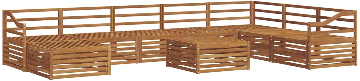 vidaXL Buiten - bank - set - 9 - st - 7-zits - Naturel - Massief - Acacia - Hout