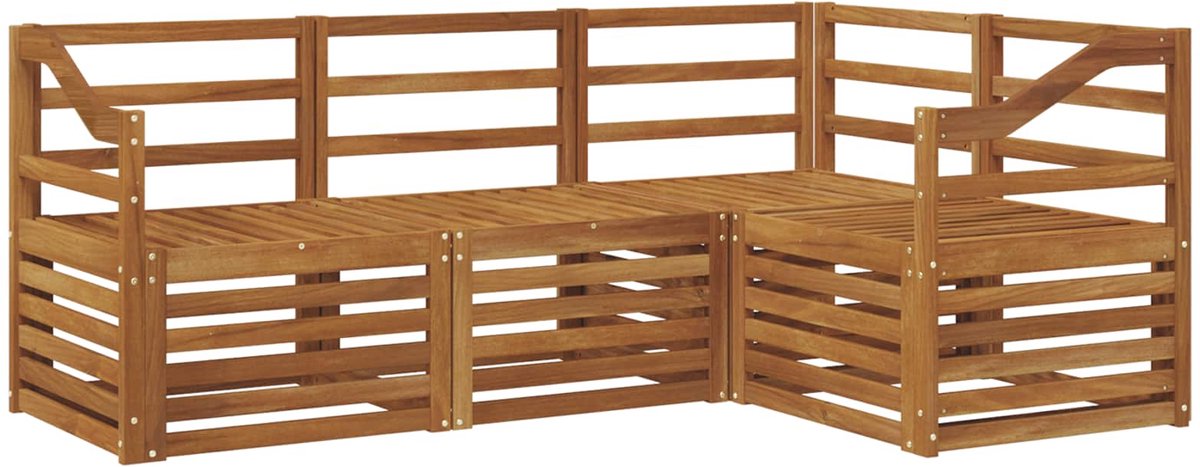 vidaXL Buiten - bank - set - 4 - st - 4-zits - Naturel - Massief - Acacia - Hout