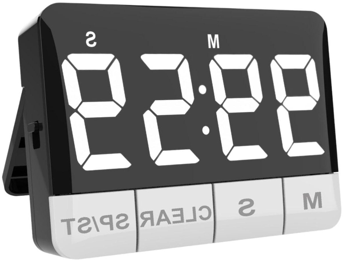 Keukentimer, timer van 120 minuten, groot LED-display, energiebesparend, magnetische aanrechttimer, draagbare multifunctionele timer