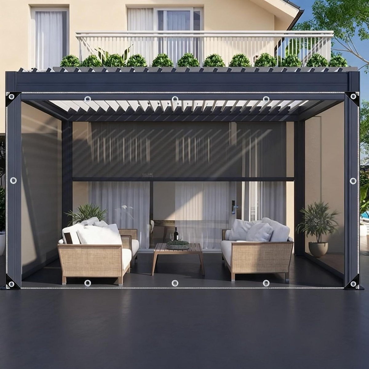 Dekzeil Transparant - Afdekzeil PVC - Bescherming Buiten - UV-Bestendig - 80 x 120 cm - Transparant