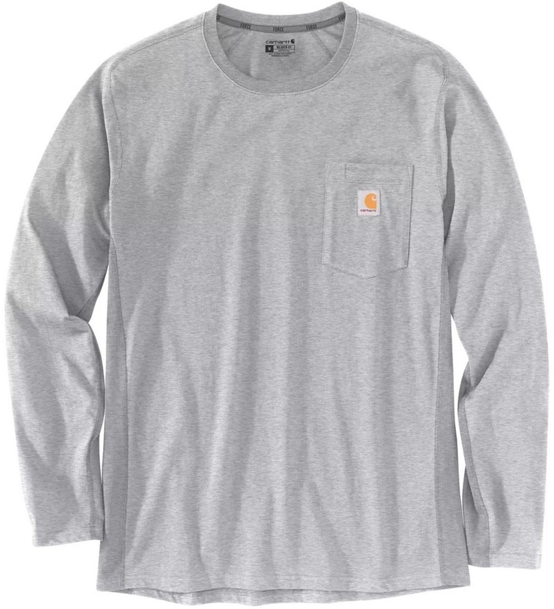 Carhartt Midweight T-shirt met lange mouwen en ‘ Pocket’-print 106656 Grijs
