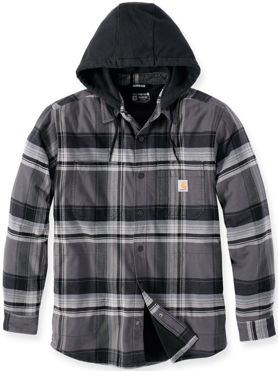 Carhartt Rugged Flex Flannel Hooded Overhemd Zwart