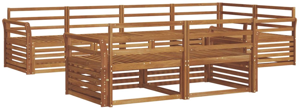 vidaXL Buiten - bank - set - 7 - st - Naturel - Massief - Acacia - Hout