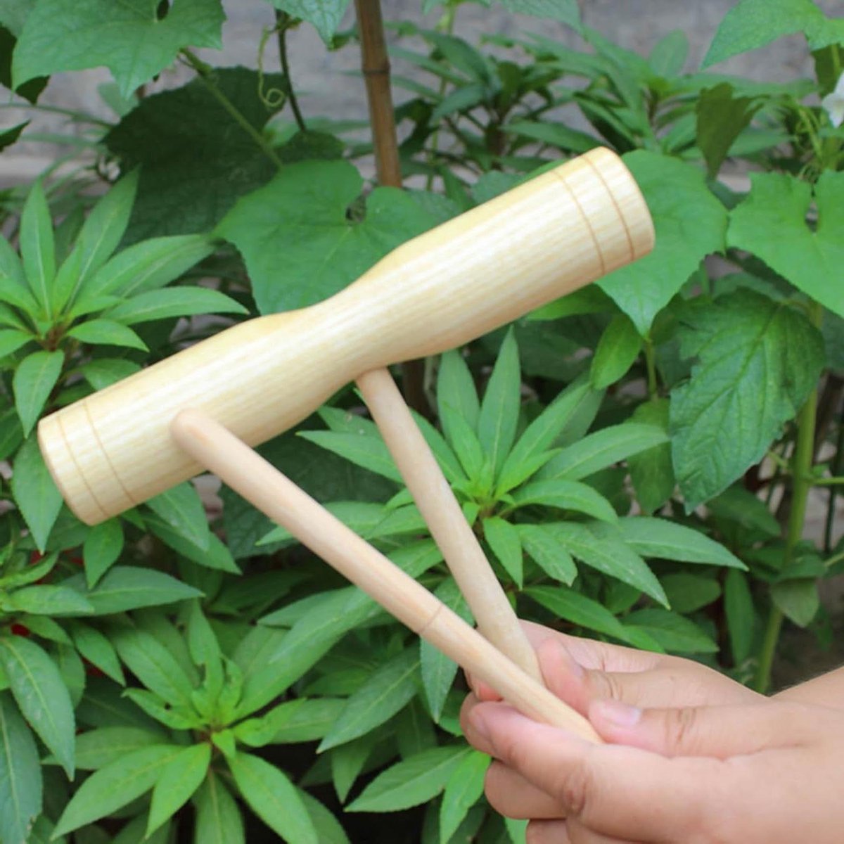 Houten Cilinder - Dubbele Klank Stok - Muziek Ontwikkeling - Montessori Geïnspireerd - 20 x 4 x 4 cm - Houtkleur