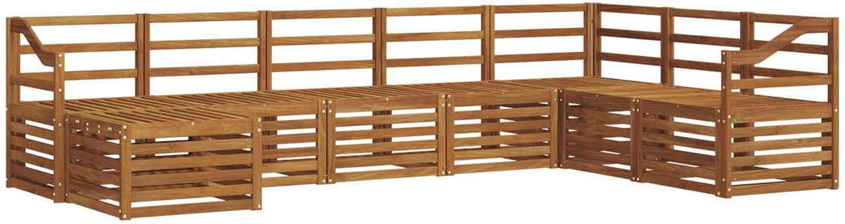 vidaXL Buiten - bank - set - 8 - st - 8-zits - Naturel - Massief - Acacia - Hout