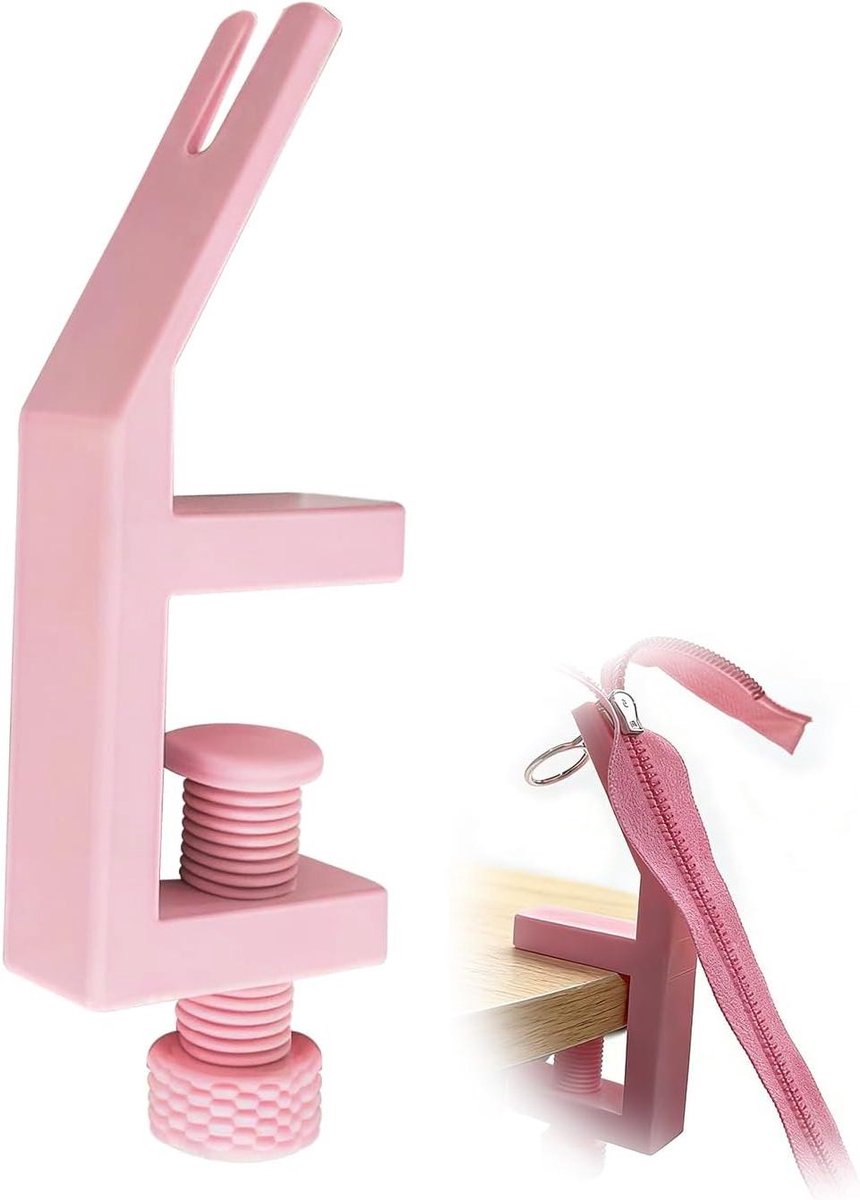 Ritsinrijger - Rits Hulpstuk - Ritsen Monteren - Kunststof Inrijghulp - 12 x 5 cm - Roze