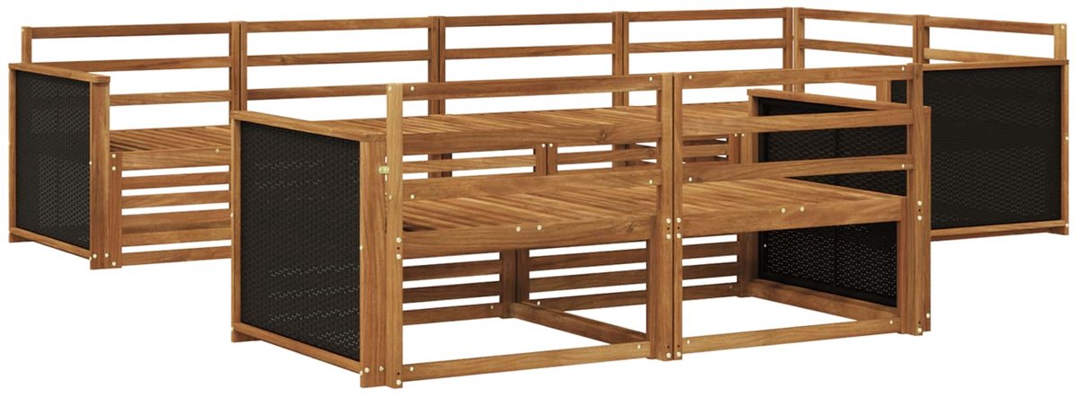 vidaXL Buiten - bank - set - 7 - st - 7-zits - Naturel - Massief - Acacia - Hout