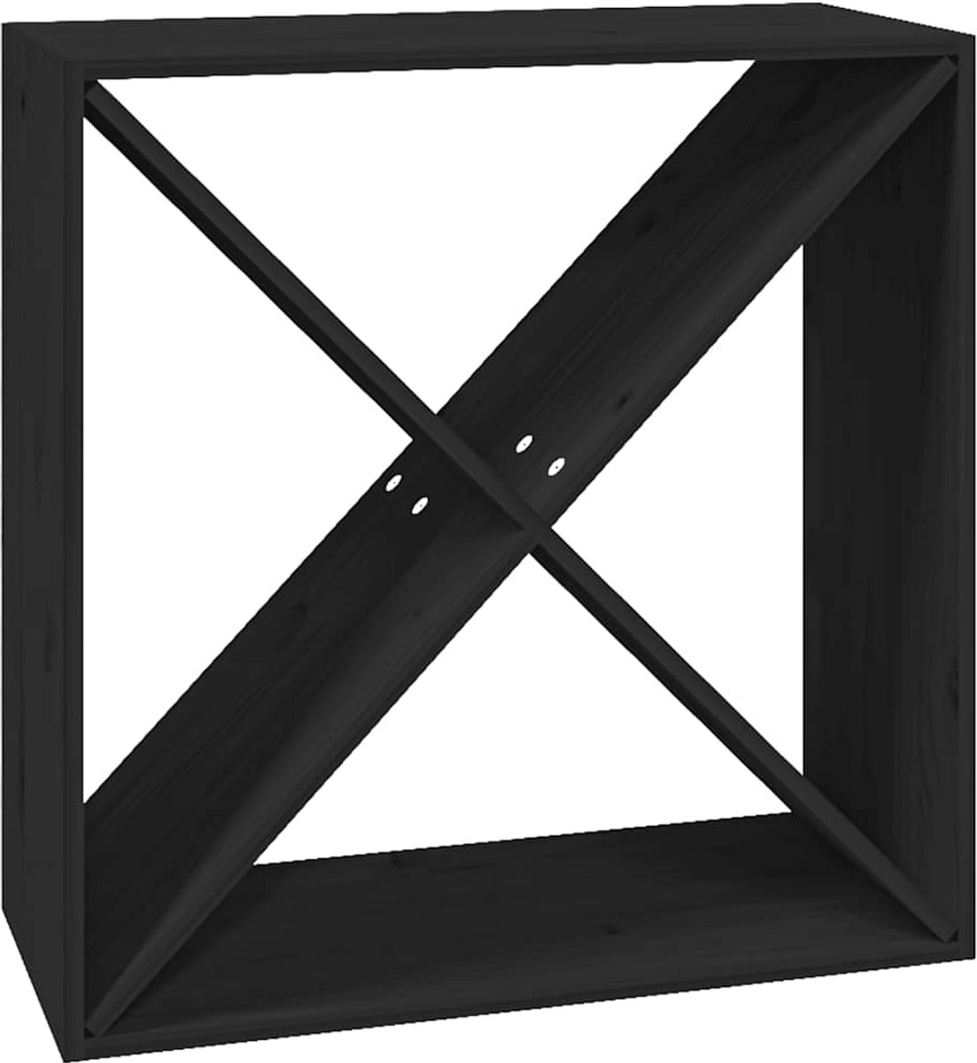 vidaXL - Wijnkast - 62x25x62 - cm - massief - grenenhout - zwart