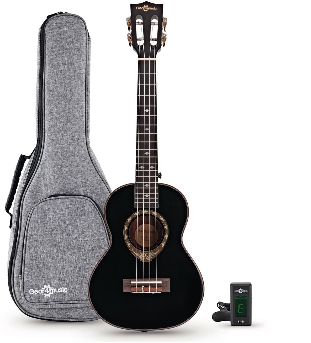Archback Tenor Ukulele Pakket van Gear4music, Zwart