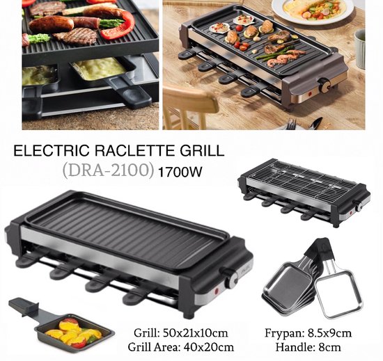 SMH LINE® Gourmetset - 1700W - Bakplaat 8 personen - Grill and Bakplaat - Incl 8 pannetjes - PFAS-Vrij - Anti-aanbaklaag — afbeelding 4