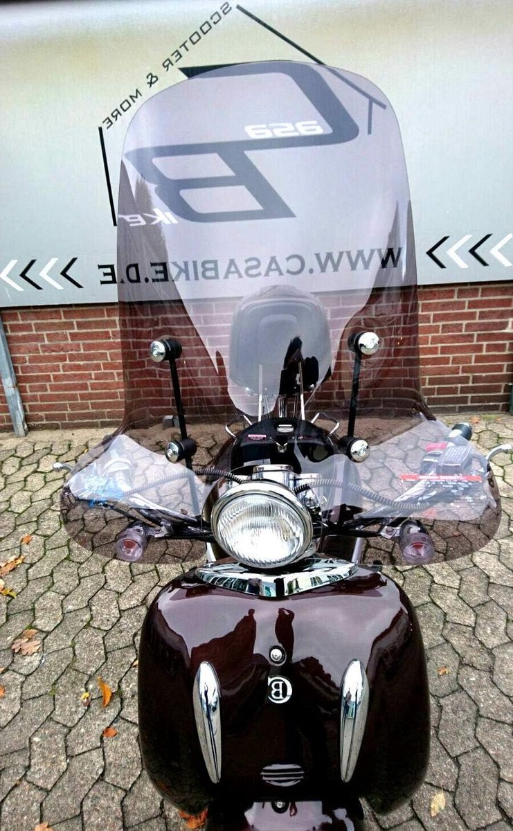 Scooter Windscherm - Retroroller Deflector - Optimale Bescherming - Hoge Pasnauwkeurigheid - 70 cm Hoog - Transparant