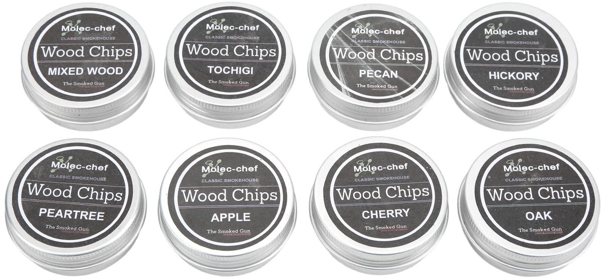 aladdien - Whisky Roken Kit - Hout Roken Chips - Voor Gerookte Dranken - 8 Stuks - Cocktail Roker Kit - Ideaal voor Whisky Liefhebbers - Compact For...