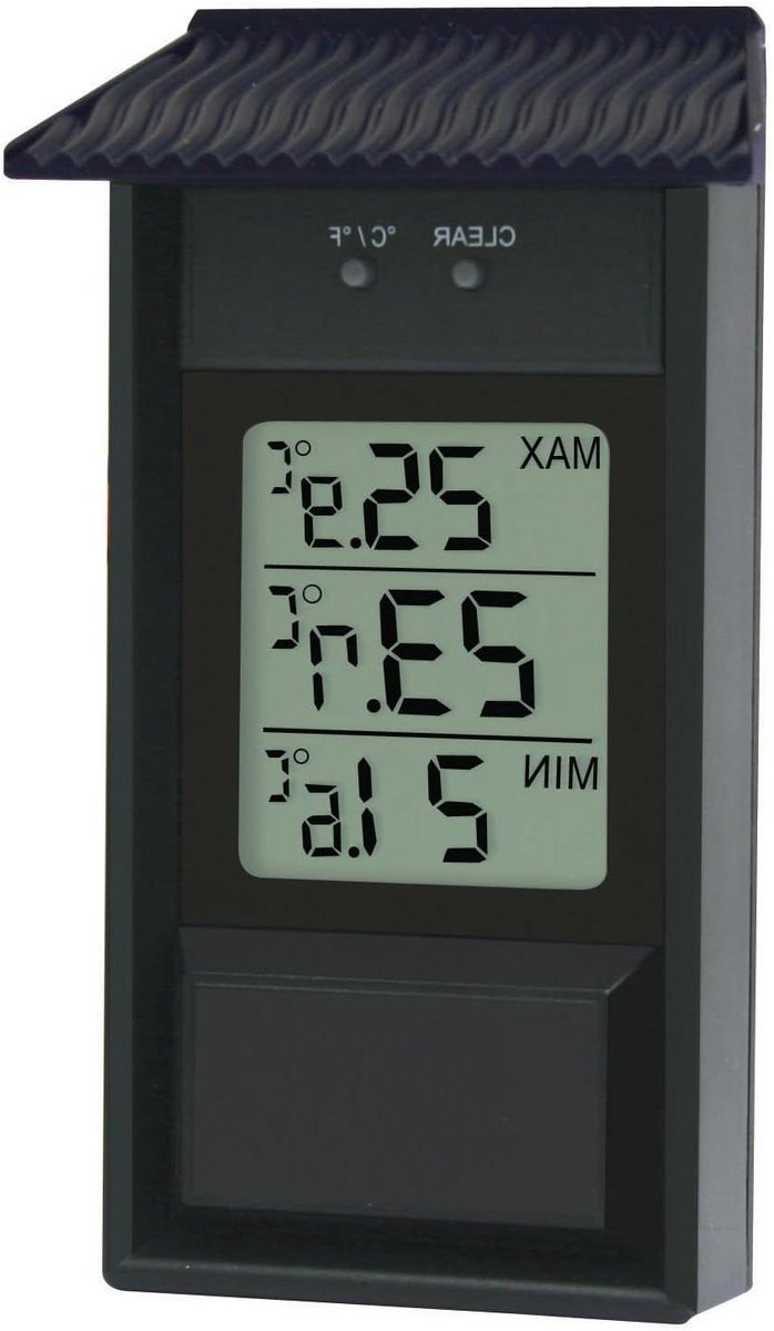 Digitale Thermometer - Max Min - Temperatuur Meten - Binnen en Buiten - 132 x 8 cm - Zwart