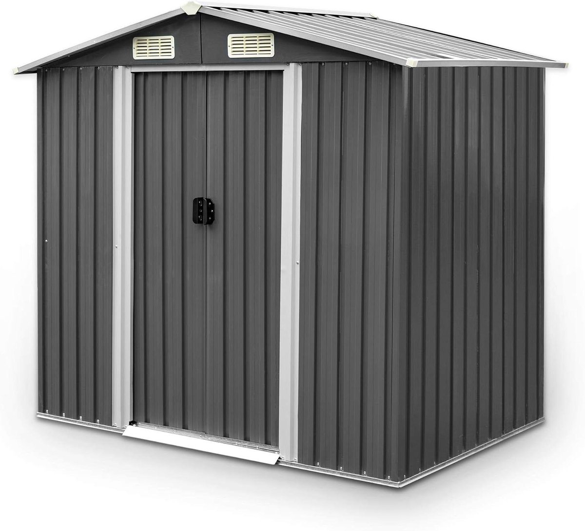 Gereedschapsschuur - Opbergbox tuin - Tuinspullen opbergen - Gegalvaniseerd metaal - 204 x 132 x 185 cm - Antraciet