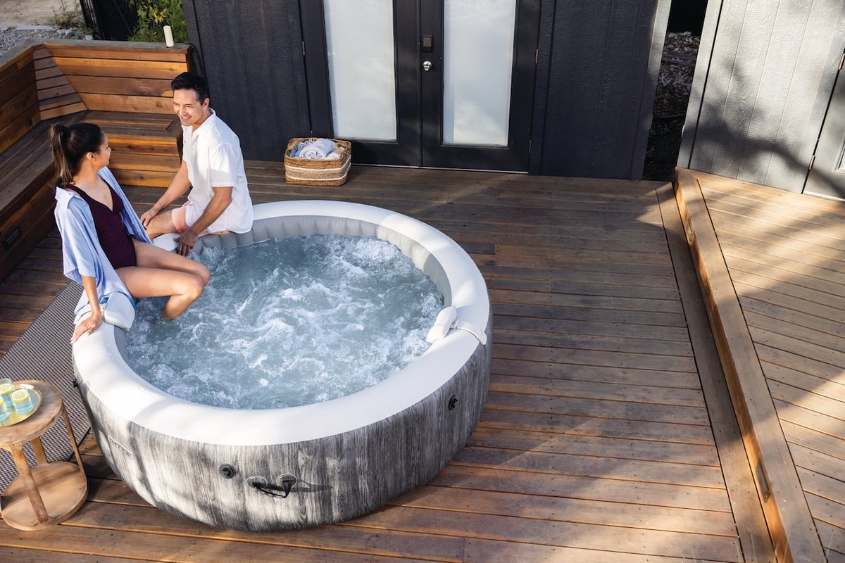Intex PureSpa Greywood Deluxe Bubble Massage opblaasbare spa - 6 personen