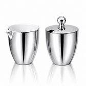 vtwonen - Melkkannetje en Suikerpot - Zilver - Porselein