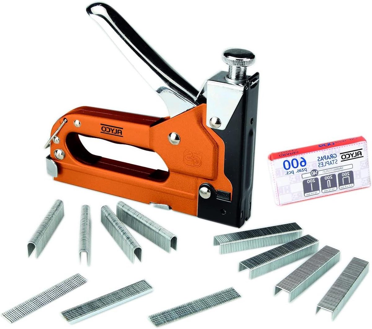 Metalen nietmachine - Hand nietpistool - Meubels stofferen - Inclusief 600 nietjes - 3 maten nietjes - Grijs