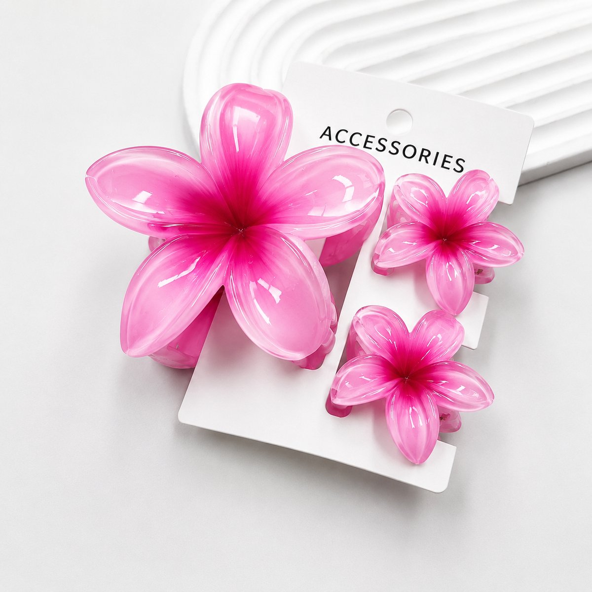 Bloem haarklep set - 3 stuks - glanzend acryl design - haaraccessoires voor vrouwen