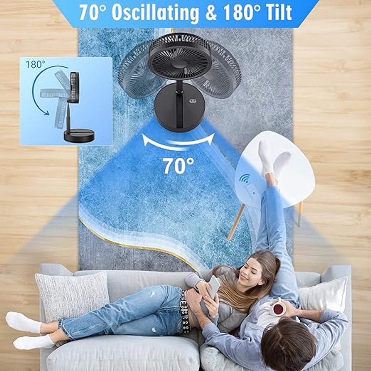 Vigor sports Oscillerende Staande Ventilator thumbnail 2